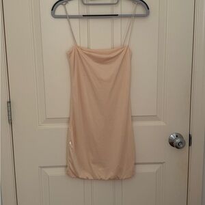 Beige Spaghetti Strap Dress